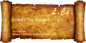 Lukáts Csaba névjegykártya