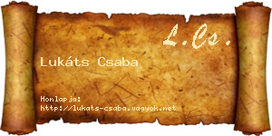 Lukáts Csaba névjegykártya